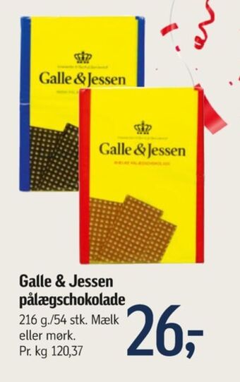 Føtex Galle & jessen pålægschokolade mælk tilbud