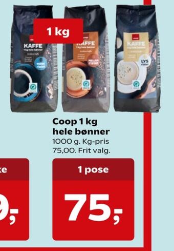 SuperBrugsen Coop kaffebønner - hele tilbud