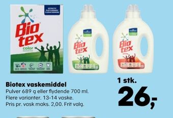 SuperBrugsen Biotex vaskepulver tilbud