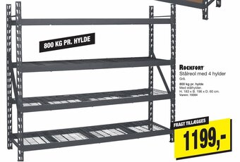 Harald Nyborg Stålreol Med 4 Hylder tilbud