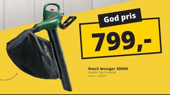 10-4 Byggecenter Bosch Løvsuger 3000W tilbud