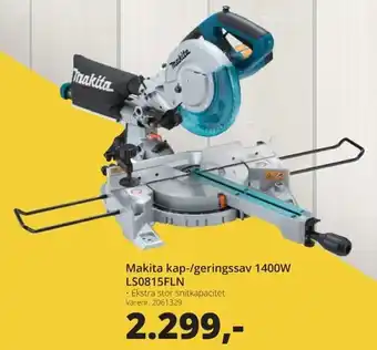 10-4 Byggecenter Makita Kap-/Geringssav 1400W LS0815FLN tilbud