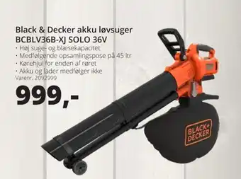 10-4 Byggecenter Black & Decker Akku Løvsuger BCBLV36B-XJ SOLO 36V tilbud