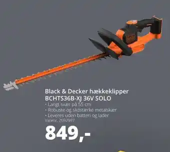 10-4 Byggecenter Black & Decker Hækkeklipper BCHTS36B-XJ 36V SOLO tilbud