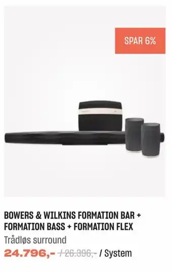 Hi-Fi Klubben Bowers & Wilkins Formation Bar + Formation Bass + Formation Flex tilbud