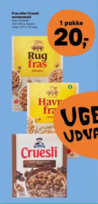 Kvickly Fras eller cruesli morgenmad tilbud