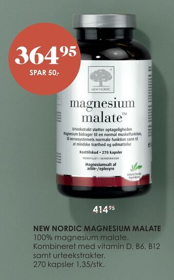 Matas New nordic magnesium malate tilbud