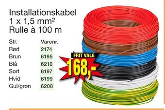 Harald Nyborg Installationskabel 1 x 1,5 mm2 rulle à 100 m tilbud