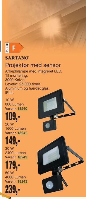 Harald Nyborg Projektør med sensor tilbud