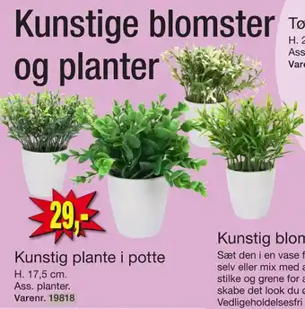 Harald Nyborg Kunstig plante i potte tilbud