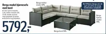 Berga modul hjørnesofa med bord