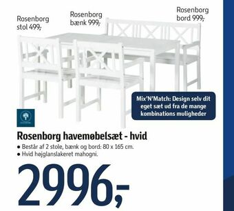 Føtex Rosenborg havemøbelsæt - hvid tilbud