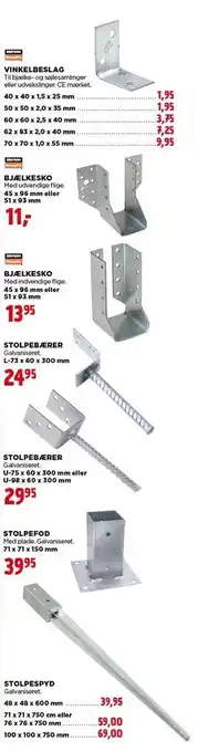 jem & fix Vinkelbelsag, bjælkesko, stolpebærer/fod el. stolpespyd tilbud