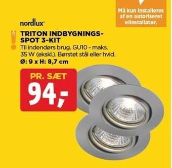 jem & fix Triton indbygningsspot 3-kit tilbud