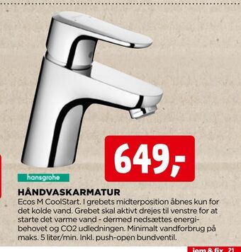 jem & fix Håndvaskarmatur tilbud