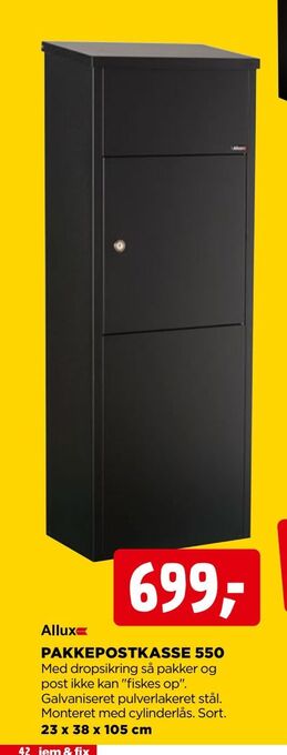 jem & fix Pakkepostkasse 550 tilbud
