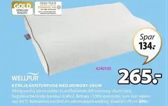 JYSK Wellpur Kyrkja Konturpude Med Memory-Skum tilbud