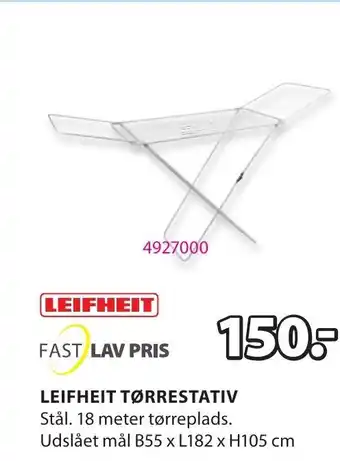 JYSK Fast Lav Pris Leifheit Tørrestativ tilbud