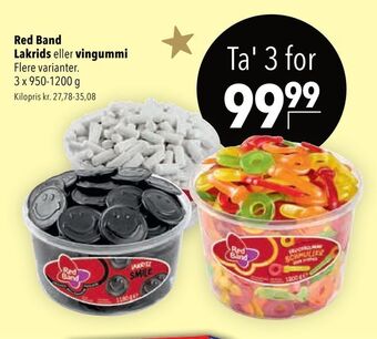 Citti Red band lakrids eller vingummi tilbud