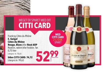 Citti E. guigal côtes du rhône rouge, blanc eller rosé aop tilbud