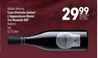 Casa vinicola sartori l'appassione rosso tre venezie igp