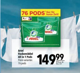 Citti Ariel vaskemiddel all in 1 pods tilbud