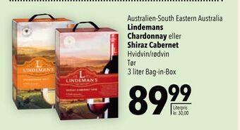 Citti Lindemans chardonnay eller shiraz cabernet tilbud