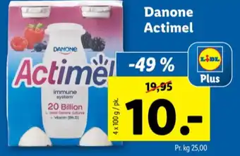 Lidl Actimel drikkeyoghurt skovbær tilbud
