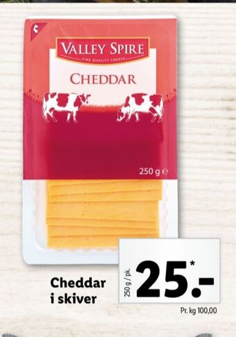 Lidl Valley spire cheddar tilbud
