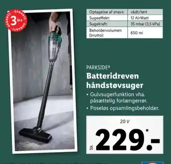 Lidl Parkside håndstøvsuger tilbud