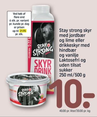 REMA 1000 Stay strong skyr strawberry & lime tilbud