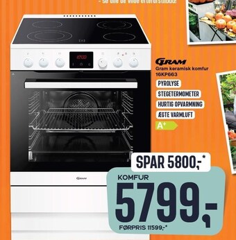Skousen Gram keramisk komfur tilbud