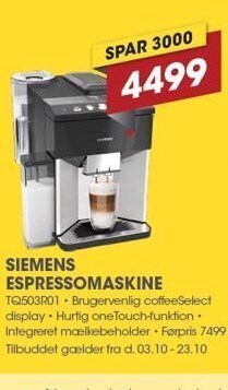 Punkt1 Siemens espressomaskine tilbud