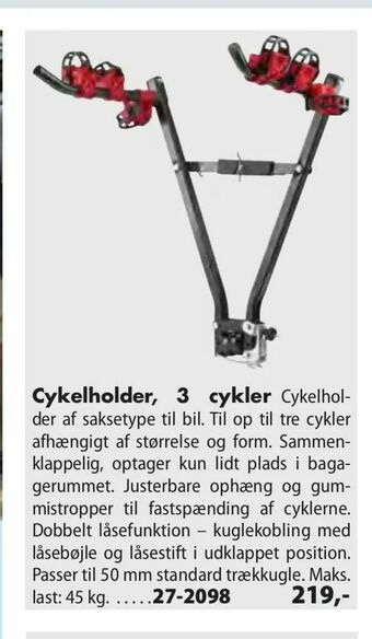 Biltema Cykelholder, 3 cykler tilbud