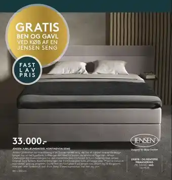 SengeSpecialisten Jensen jubilæumsmodel kontinentalseng tilbud