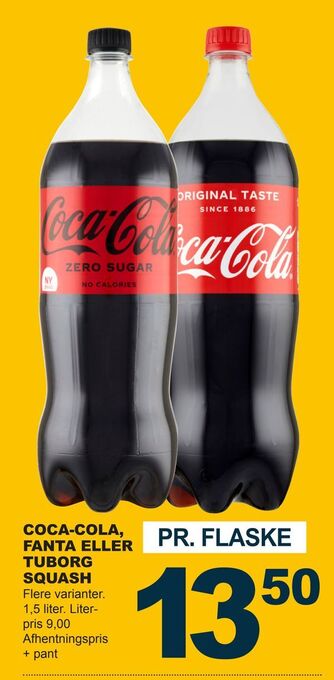 Let-Køb Coca-cola, fanta eller tuborg squash tilbud