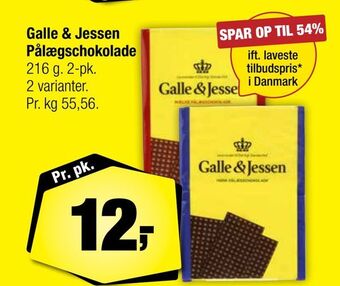 Calle Galle & jessen pålægschokolade tilbud