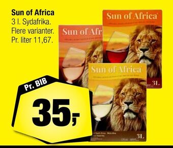 Calle Sun of africa tilbud