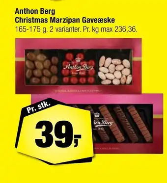 Calle Anthon berg christmas marzipan gaveæske tilbud