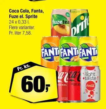 Calle Coca cola, fanta, fuze el. sprite tilbud