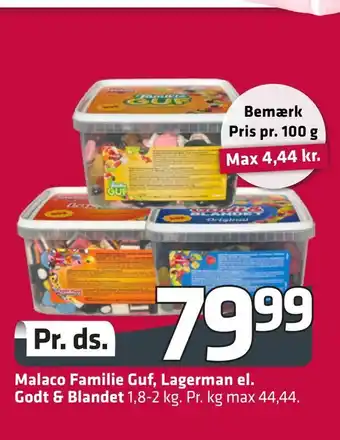 Fleggaard Malaco familie guf, lagerman el. godt & blandet tilbud
