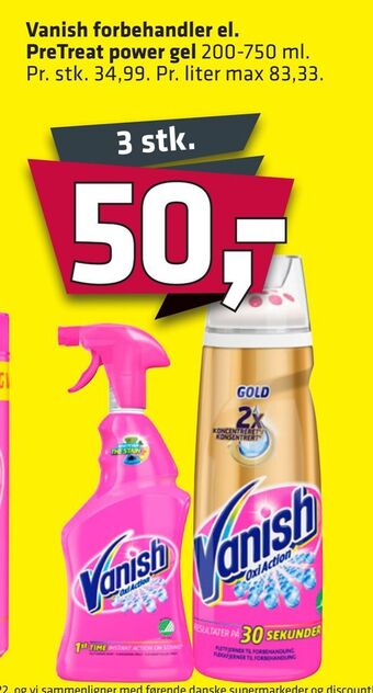 Fleggaard Vanish forbehandler el. pretreat power gel tilbud