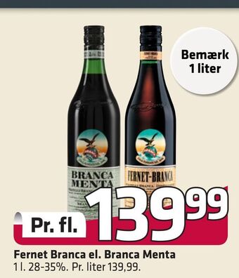 Fleggaard Fernet branca el. branca menta tilbud