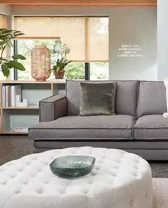 Ilva Agir xl sofa, alvine glasskål, cindy puf el. lumina lanterne tilbud