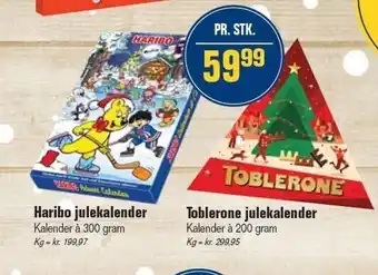 Otto Duborg Haribo julekalender el. toblerone julekalender tilbud