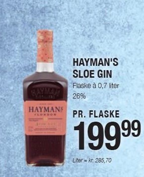 Otto Duborg Hayman's sloe gin tilbud