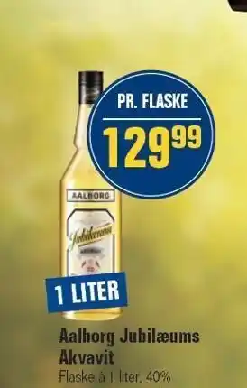 Otto Duborg Aalborg jubilæums akvavit 1 liter tilbud