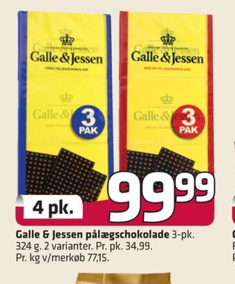 Fleggaard Galle & jessen pålægschokolade mælk tilbud