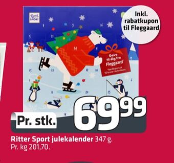 Fleggaard Ritter sport julekalender tilbud