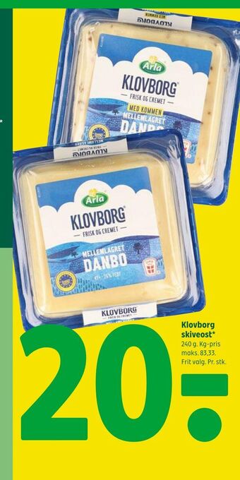 Coop 365 Klovborg skiveost tilbud
